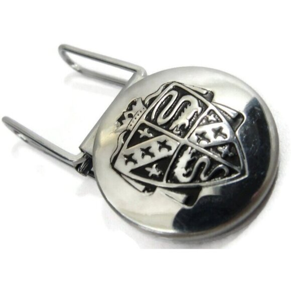 Vintage Silver Tone Crest Money Clip Men Wallet ID Credit Card Holder - Picture 1 of 13